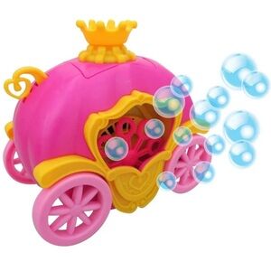 🆕 Play Day Pink Princess Carriage Battery Operated Bubble Blower Machine